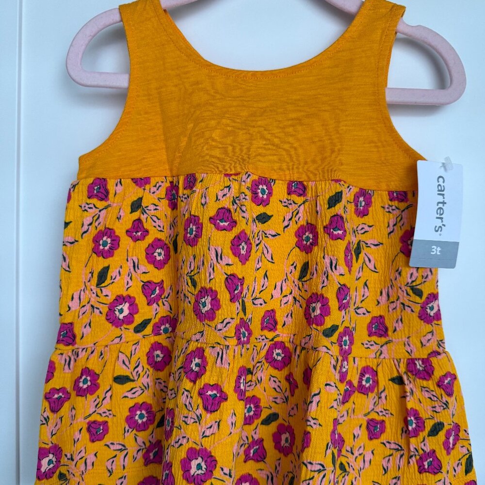 NWT Yellow Floral CARTER'S Peplum Top Sizes 3T/4T